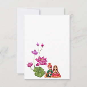 Lotus bruiloft RSVP kaartje