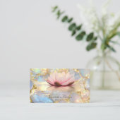  Lotus Brush Stroke Opal Stone Visitekaartje (Staand voorkant)