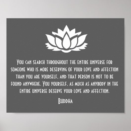 Lotus Buddha Love Quote Poster (Voorkant)