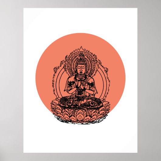 Lotus Buddha Poster (Voorkant)