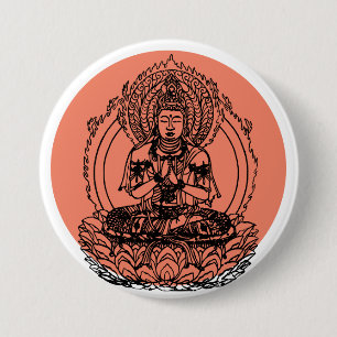 Lotus Buddha Ronde Button 7,6 Cm