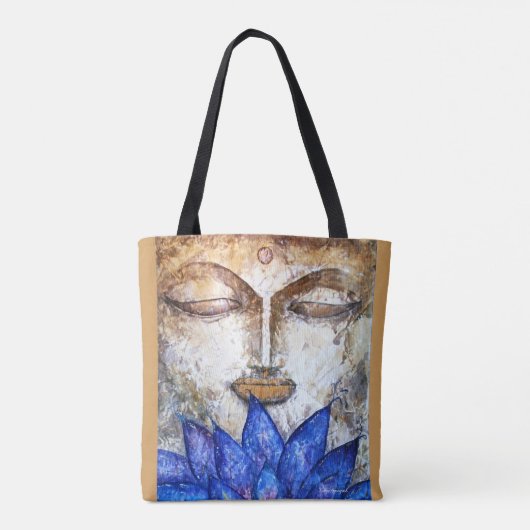 Lotus Buddha Waterverf Art Tas (Achterkant)