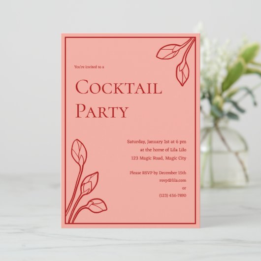 Lotus Buds Persoonlijke Uitnodiging van de Partij (Staand voorkant)