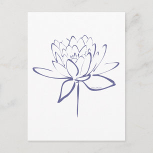 Lotus Calligraphy (blauw) Briefkaart