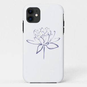 Lotus Calligraphy (Blauw) iPhone 11 Hoesje