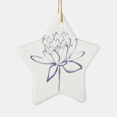 Lotus Calligraphy (blauw) Keramisch Ornament (Rechts)