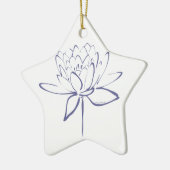 Lotus Calligraphy (blauw) Keramisch Ornament (Links)