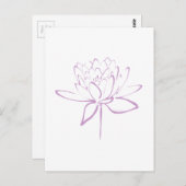 Lotus Calligraphy (Lavender) Briefkaart (Voorkant / Achterkant)