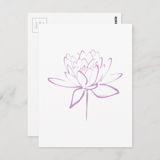 Lotus Calligraphy (Lavender) Briefkaart (Voorkant / Achterkant)