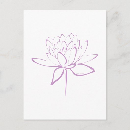 Lotus Calligraphy (Lavender) Briefkaart (Voorkant)