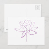 Lotus Calligraphy (Lavender) Briefkaart (Voorkant / Achterkant)