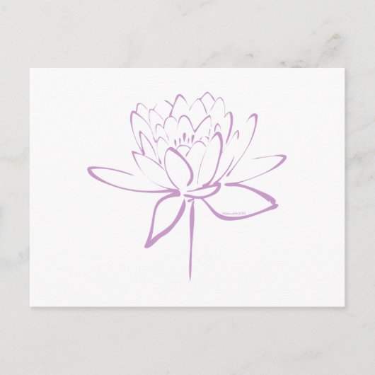 Lotus Calligraphy (Lavender) Briefkaart (Voorkant)