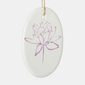Lotus Calligraphy (Lavender) Keramisch Ornament (Rechts)