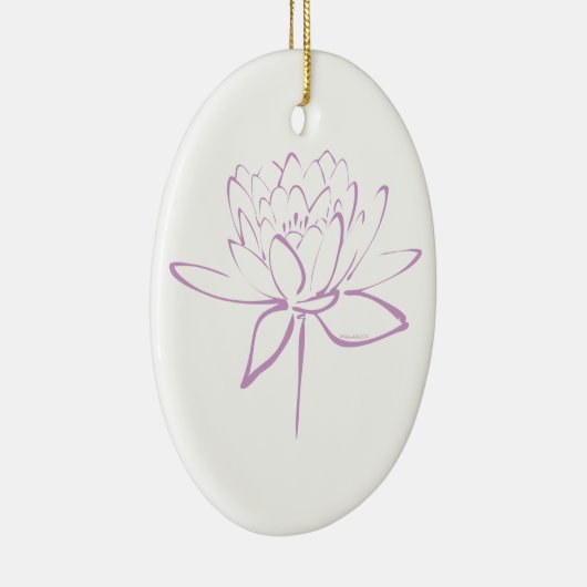 Lotus Calligraphy (Lavender) Keramisch Ornament (Rechts)