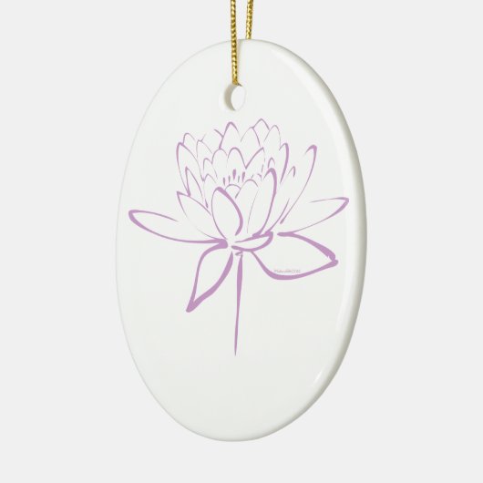 Lotus Calligraphy (Lavender) Keramisch Ornament (Links)