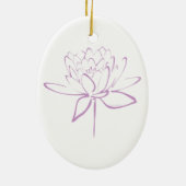Lotus Calligraphy (Lavender) Keramisch Ornament (Achterkant)