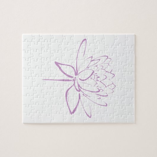 Lotus Calligraphy (Lavender) Legpuzzel (Horizontaal)