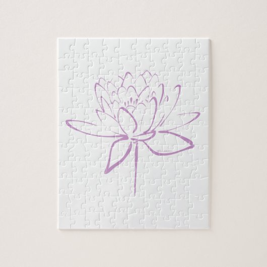 Lotus Calligraphy (Lavender) Legpuzzel (Verticaal)