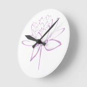 Lotus Calligraphy (Lavender) Ronde Klok (Hoek)