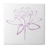 Lotus Calligraphy (Lavender) Tegeltje (Voorkant)