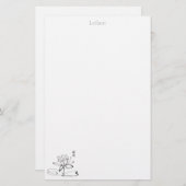 Lotus Calligraphy - Personalized Stationery Briefpapier (Voorkant / Achterkant)