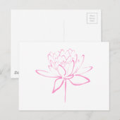 Lotus Calligraphy (roze) Briefkaart (Voorkant / Achterkant)