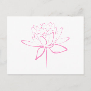Lotus Calligraphy (roze) Briefkaart