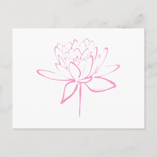 Lotus Calligraphy (roze) Briefkaart (Voorkant)