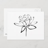 Lotus Calligraphy (zwart) Briefkaart (Voorkant / Achterkant)