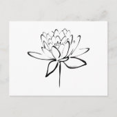 Lotus Calligraphy (zwart) Briefkaart (Voorkant)