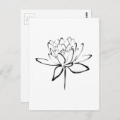 Lotus Calligraphy (zwart) Briefkaart (Voorkant / Achterkant)