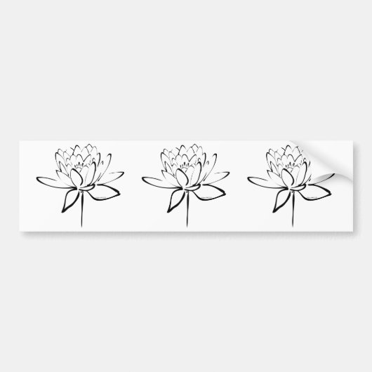Lotus Calligraphy (Zwart) Bumpersticker (Voorkant)