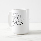 Lotus Calligraphy (Zwart) Koffiemok (Voorkant links)