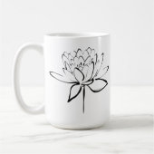 Lotus Calligraphy (Zwart) Koffiemok (Links)
