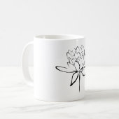 Lotus Calligraphy (Zwart) Koffiemok (Voorkant links)