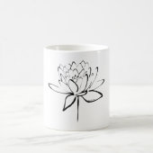 Lotus Calligraphy (Zwart) Koffiemok (Center)