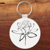 Lotus Calligraphy (zwart) Sleutelhanger (Voorkant)