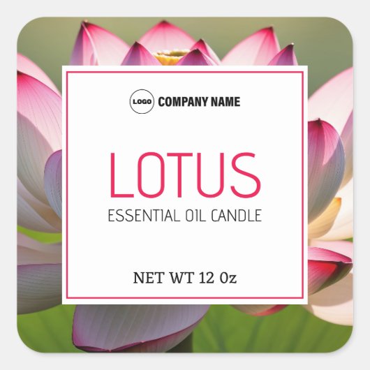 Lotus Candle Label Sticker (Voorkant)