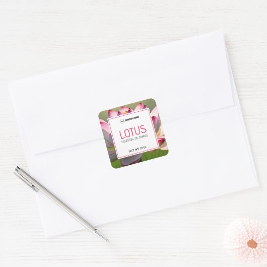 Lotus Candle Label Sticker (Envelop)