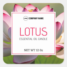 Lotus Candle Label Sticker