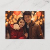 Lotus Chinese bruiloft QR Code RSVP Online Informatiekaartje (Achterkant)