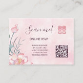 Lotus Chinese bruiloft QR Code RSVP Online Informatiekaartje (Voorkant)