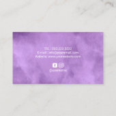 Lotus Circle Brushstroke Yoga Wellness Paars Visitekaartje (Achterkant)