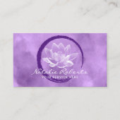 Lotus Circle Brushstroke Yoga Wellness Paars Visitekaartje (Voorkant)
