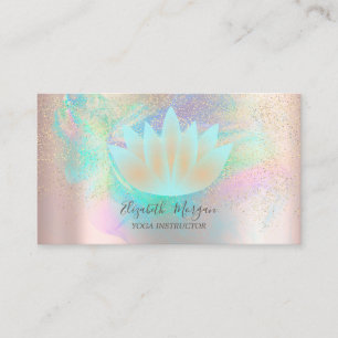 Lotus Confetti Goud Holografische Inkt Roze Goud Visitekaartje