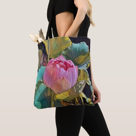 "Lotus Delight" — Canvas tas (Dichtbij)