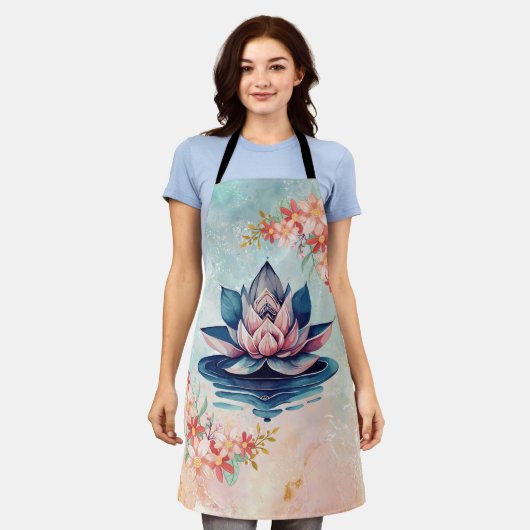 Lotus der Stille Wateren – Zachte Bloemengeur Schort (Gedragen)