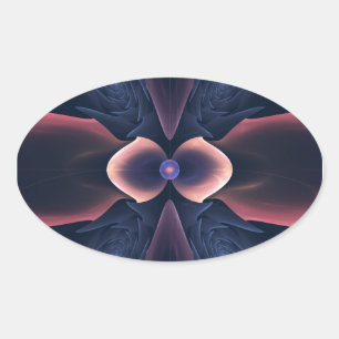 Lotus digitale Abstracte kunst Ovale Sticker