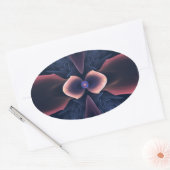 Lotus digitale Abstracte kunst Ovale Sticker (Envelop)