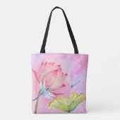 lotus dragonflies waterverf zomer zachte roze tas (Achterkant)